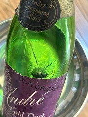 Vintage André Cold Duck 4/5 Quart Green Glass Wine Bottle Modesto CA