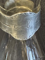 Bormrioli Rocco/Italy .5l mezzo litro F-95% Sterling Silver Bands Decantur 9.5&Prime;