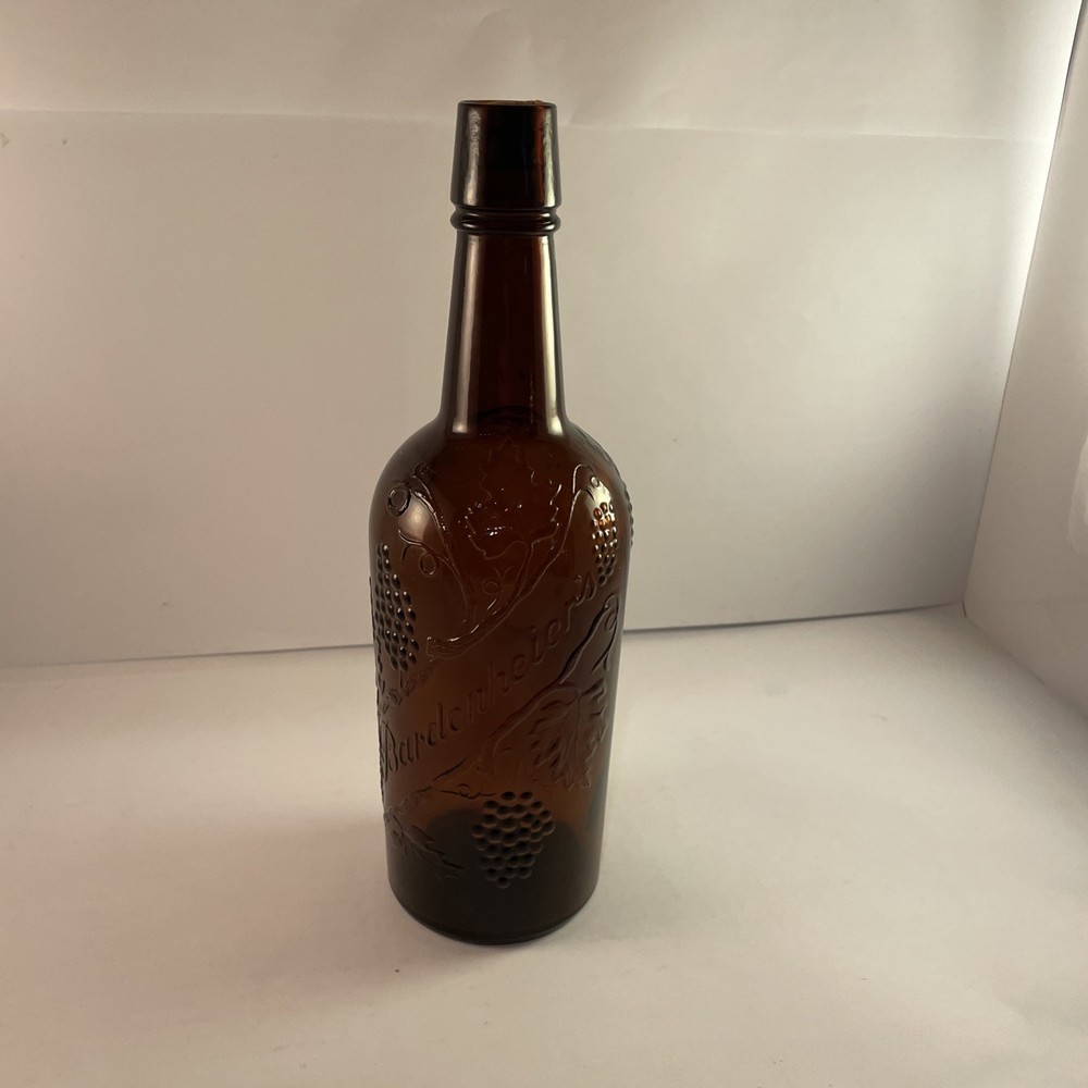 Bardenheier’s Wine Bottle Embossed Amber Glass 4/5 Qt 11” Tall