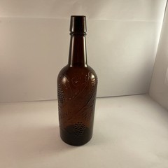 Bardenheier’s Wine Bottle Embossed Amber Glass 4/5 Qt 11” Tall