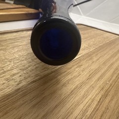 19&Prime; Cobalt Blue Glass Bottle Cork Wine Long Neck Bottle