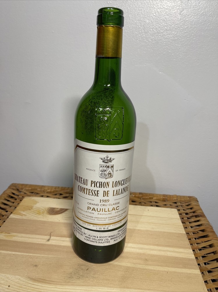 CHateau Pichon Longueville Comtesse De Lalande 1989 Empty Bottle No Cork