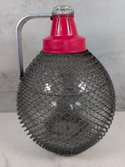 Dame Jeanne Verac La Bridoire SGDG French Demijohn Mesh Covered Wine Bottle