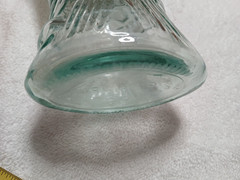 Vintage Green Glass Fish Shaped Wine Bottle 13&Prime; Empty Opici Pescevino Marche