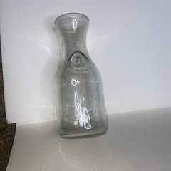 Vintage Paul Masson 9 3/4 Clear Glass Wine Carafe Since 1852 Decanter Pitcher