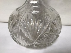Vintage Amercian Cut Crystal Etched Wine Bottle