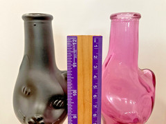 Happy Cat Wine Bottle-13” PINK /BLK Mosel Riesling Germany DECOR Kitten Collect