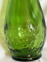 Vintage 1970s Gallo Flavor Guard Glass 4/5 Qt Green Wine Bottle Grapes