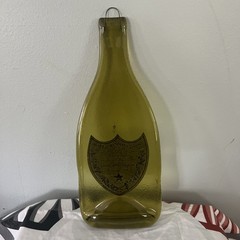Cuvée Don Perignon 1978 Heat Flattened Green Bottle Tray Trivet Wall Art