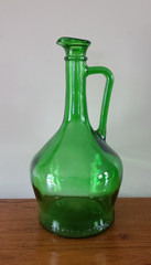 Vintage 68 Thatcher Glass 1.5L Emerald Green 11&Prime; Decanter Jug Wine Bottle