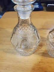 Vintage Crystal Wine And Brandy Bottle Containers
