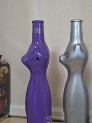 4 – Happy Cat Rheinhessen Riesling Wine Bottles Vases Lot Set Multi-color
