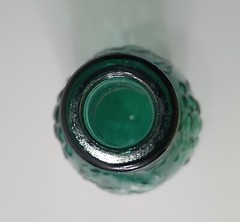 Vintage Teal Glass Bottle 11.25&Prime;H Grape Motif Spanish Glass Wine Carafe Canada