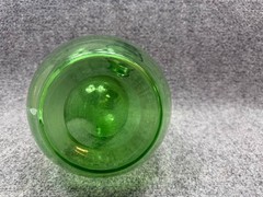 Vintage 1960s Italian Glass Wine Chiller Green Glass Decanter Bottle Blown Glass