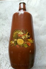 LANCERS BROWN PAINTED WINE BOTTLE J M DA FONSECA SUCRS PORTUGAL VINTAGE WINES
