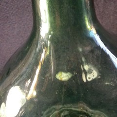 Vintage Large Italian Glass Green Demijohn Carboy Bottle 19½ » 14&Prime; Wine Viresa 25