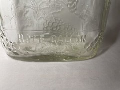 Vintage 1/2 Gallon Embossed Glass Wine Bottle