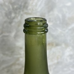 Antique Mid Century Green Wine Bottle with Inset Bottom 14&Prime;