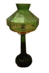 Vtg Chianti Italian 17.5 » Green Glass Candle Holder Wine Bottle Lamp MCM 1960s