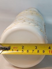 Vtg Hazel Atlas Wine Bottle Milk Glass Yellow GoldSplatter Welch&rsquo;s MCM Bar 1950s