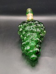 Mid-Century Italian Chianti Grape Bottle | Emerald Green Glass