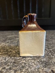 Meier’s Square Stoneware 2 Oz Mini Jug BlackBerry Wine With Paper Label