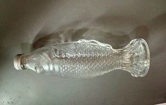 Vintage Cevin Clear Glass Fish Shaped Chianti Wine Bottle