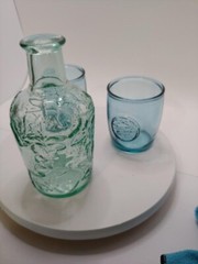 Canadian wine bottle and two glasses