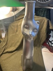 SILVER 2014 RHEINHESSEN GERMANY RIESLING EMPTY HAPPY CAT BOTTLE 13&Prime; TALL