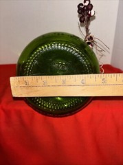 Vintage Green Glass Wine Bottle-12” Tall-1.5 Liter- Berries On Handle Chipping