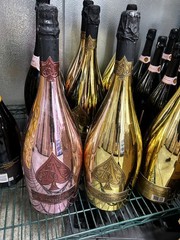 ACE OF SPADES Armand de Brignac 1 Empty Champagne Bottle, bag, & Box. Gold