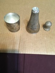 Used. Approx 7” Silver Plated by Parks Cuvée Speciale Premier Champagne Bottle