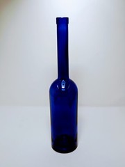 COBALT BLUE GLASS WINE BOTTLE ~ 12 3/4&Prime; TALL – 50 cl – 3 – 70 mm- A 11 -…