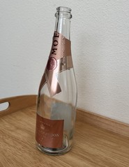 Moët & Chandon Nectar Impérial Rosé Champagne Bottle EMPTY w/ Orig Light-Up Base
