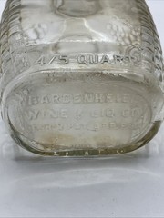 Vintage Bardenheier’s Embossed Clear Glass Bottle 4/5 Quart