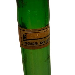 Vtg Italian Green Glass 45.5” Tall Chianti Wine Bottle Decanter MCM W/ Stickers