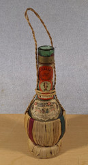 1934 Martini & Rossi (EMPTY) WINE Bottle 1/2 PINT Wicker Wrapped