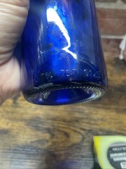 Vintage Cobalt Blue Glass Wine Bottles 750ml Collectible Bottles 12.5”