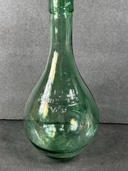 Vintage E.F. Vino D’Italia VCP Green Glass Wine Bottle Round Bottom Italian