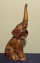 VINTAGE VETROPELLE LEATHER WRAPPED ELEPHANT WINE BOTTLE ITALY