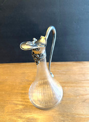 Handblown Glass & Pewter Carafe Decanter by Jean Goardere Wine Made in France