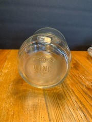 Vintage Clear Glass Wine Bottle with Handles One Half Gallon Textured Grape Desi