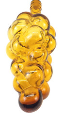 Amber Chianti Bottle Shaped Like Bunch Of Grapes From 1970s Hand Blown 12&Prime; long