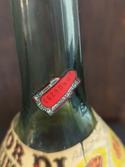 Vintage Green Glass Wine Bottle Red Fior Di California Paper Label Round *LOOK*
