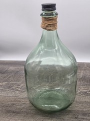 Vintage Glass Demijohn Wine Bottle Jug 3 Liter Hemp Neck Wrap