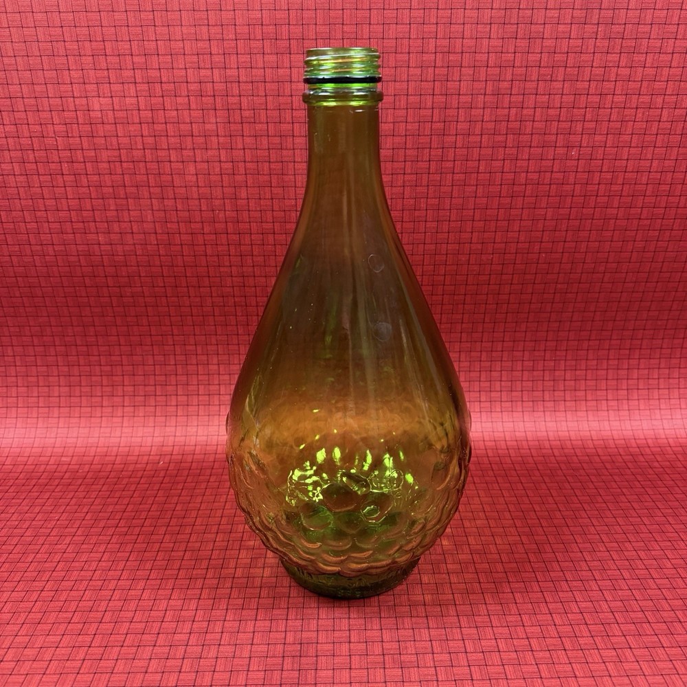 VTG GALLO Flavor Guard Glass Green Half Gallon Empty Decorative Bottle No Lid