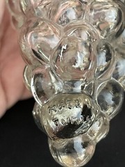 Clear Glass Vintage Grape Cluster Wine Bottle Made In Turkey