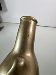 Rheinhessen Riesling Gold Happy Cat Figural Glass Wine Bottle EMPTY
