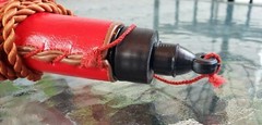 Vintage Viva Red Wine Leather Table Bottle Flask Canteen Made in Spain Rare HTF