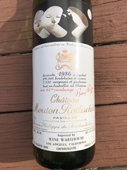 Chateau Mouton Rothschild Pauillac 1986 Empty Bottle No Cork
